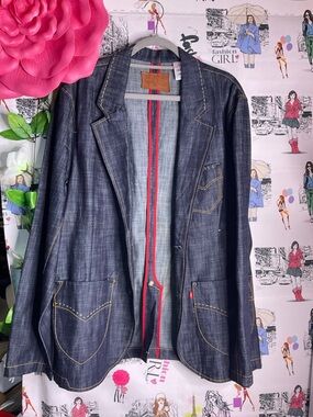 Vintage Levi's Red Dark Blue Denim Blazer Jacket